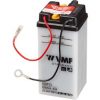 Een accu die geschikt is voor een motorfiets met 4 ampere en een voltage van 6