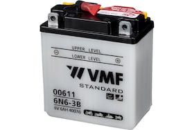 VMF motorfiets accu met de specificaties 40 koudstart en 6 ampere uur