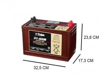 31 AGM trojal industrial dc agm 12v 100ah