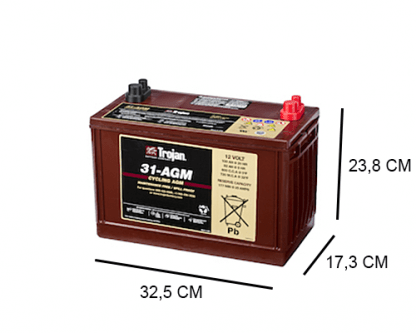 31 AGM trojal industrial dc agm 12v 100ah