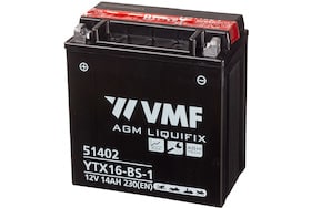 De VMF 51402 AGM accu heeft een capaciteit van 14Ah en een koudstart van 230
