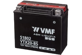 De VMF 51802 AGM motor accu heeft een capaciteit van 18Ah en 270A