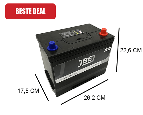 Top Profetie Ruim 70Ah Auto accu JBE Blackline 12V 630A - Accudeal