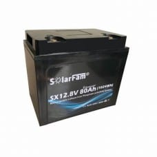 De Solarfam lithium accu heeft een capaciteit van 80Ah