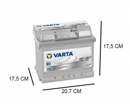 C6 Varta accu 52ah Silver Dynamic 552401052