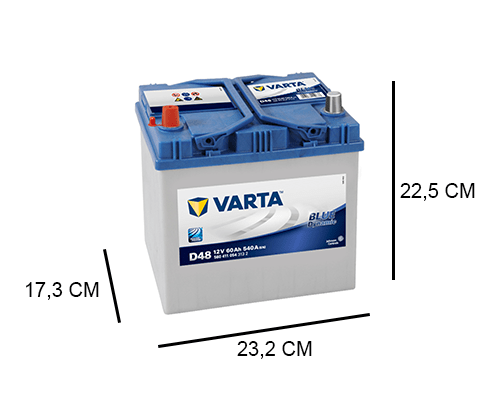 D48 Varta 60Ah Blue Dynamic accu, 540A, 12V - Accudeal