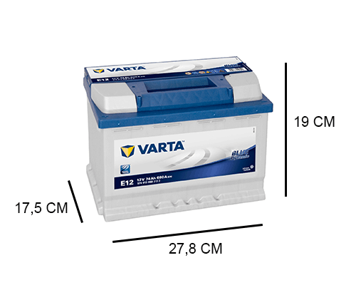 BATTERIA AUTO VARTA E12 12 V 74 AH AMPERE 680 A EN DYNAMIC 278x175x190  574013068