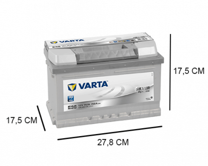 E38 Varta accu 74ah Silver Dynamic 574402075