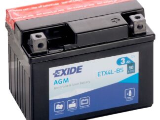 Exide ETX4L-BS Motorfiets accu 3Ah, 50A 12V