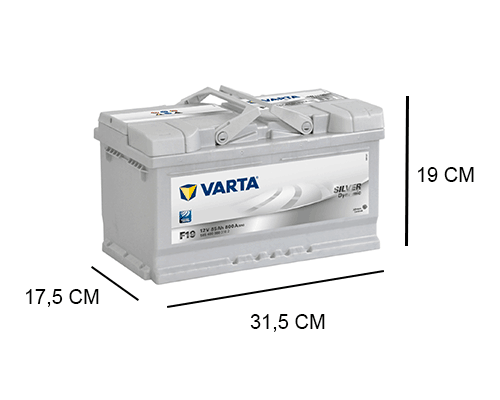 Civiel Smerig erwt F19 Varta 85Ah Silver Dynamic accu, 800A, 12V - Accudeal