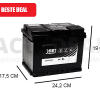 JBL60-HA 60Ah autoaccu van het merk JBE 12V 500A