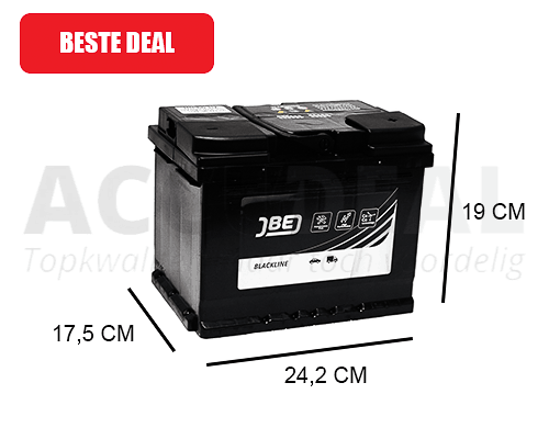 Acht draagbaar Tegen 60Ah Auto accu JBE Blackline 12V 500A - Accudeal