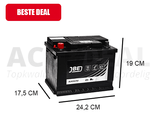 leven ledematen etnisch 62Ah Auto accu JBE Blackline 12V 480A - Accudeal