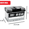 JBE Silverline 80Ah Start accu met een piekstroom van 800A