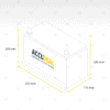 accubak afmetingen 232x173x200x220