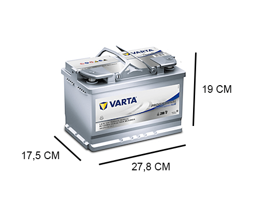 Varta Dual Purpose Agm AGM Battery. LA70. 65Ah - 760A(EN) 12V. Case L3  (278x175x190mm) - VT BATTERIES