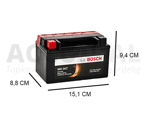 Alstublieft vrijdag Tonen YTX7A-BS Bosch AGM 6Ah Motor accu, 105A, 12V - Accudeal