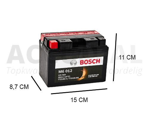 Maaltijd bal onszelf TTZ12S-BS Bosch AGM 9Ah Motor accu, 200A, 12V - Accudeal