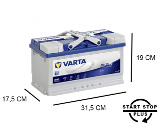 N80 Varta start-stop accu 80ah-EFB Bleu Dynamic 580500080