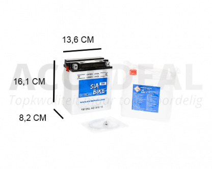 SIA CB12AL-A2 12Ah motorfietsaccu van het merk SIA 12V 160A