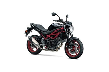 Dit is een zwarte Suzuki SV