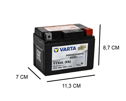 Absoluut Terug kijken Papa YTX4L-4 Varta AGM 3Ah Motor accu, 50A, 12V - Accudeal