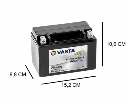 Varta YTX9-FA Factory Activated AGM motor accu 8Ah 12V