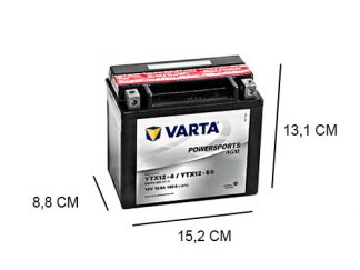 Een Varta YTX12-BS 10Ah AGM motor accu van 12V