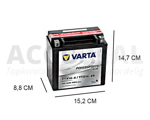 Bedenk Volwassen heerser YTX14-BS Varta AGM 12Ah Motor accu, 200A, 12V - Accudeal