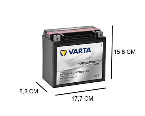 veiligheid Slank Christian YTX20-BS Varta AGM 18Ah Motor accu, 250A, 12V - Accudeal