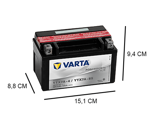 Specificiteit Uiterlijk zondaar YTX7A-BS Varta AGM 6Ah Motor accu, 105A, 12V - Accudeal