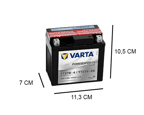YTZ7S-BS Varta 5Ah Motor accu, 120A, 12V -