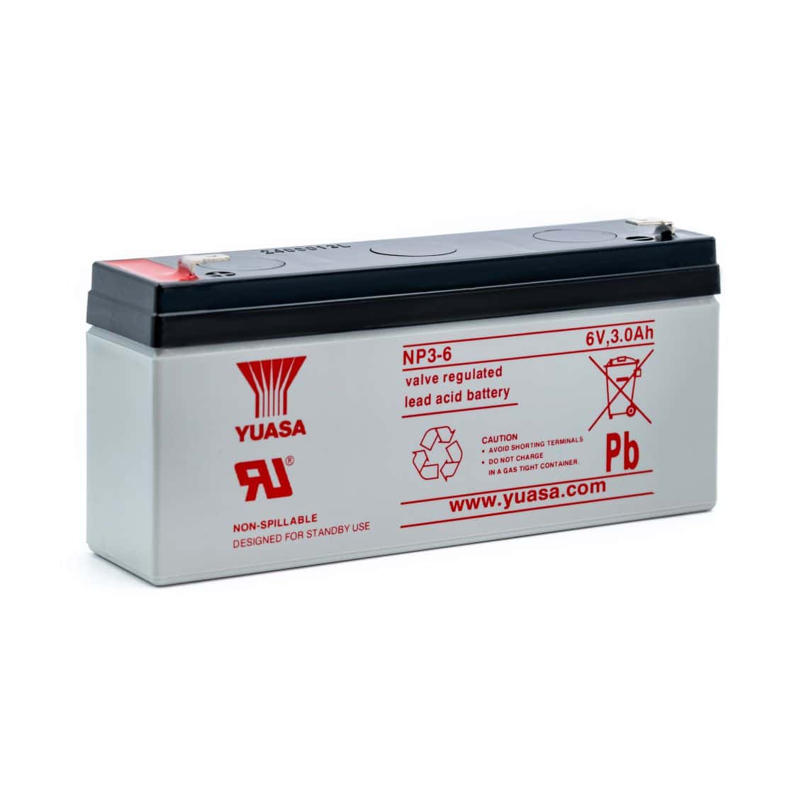Yuasa NP3-6 - 6V 3Ah - VRLA accu
