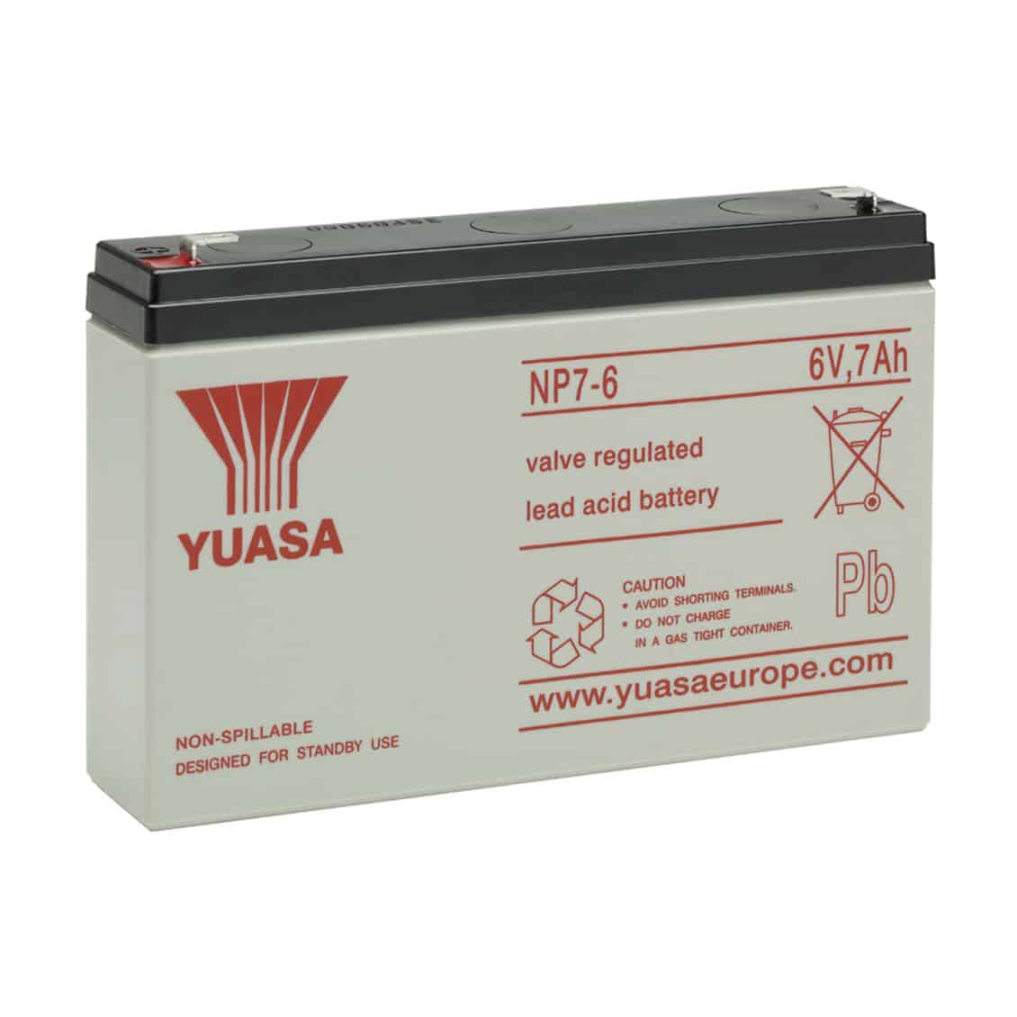 Yuasa NP7-6 - 6V 7Ah - VRLA accu