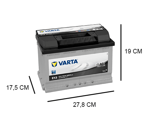 Varta Black Dynamic E13 Battery. 70Ah - 640A(EN) 12V. Box L3