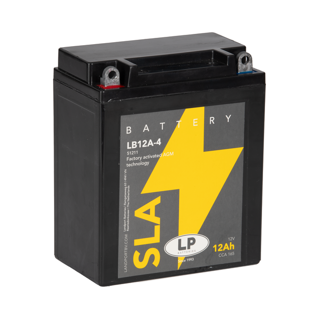 LB12A-4 Landport (LP) 12Ah SLA Factory Activated AGM motor accu, 12, 155A (YB12A-4) 1 LB12A-4 Landport (LP) 12Ah SLA Factory Activated AGM motor accu, 12, 155A (YB12A-4)