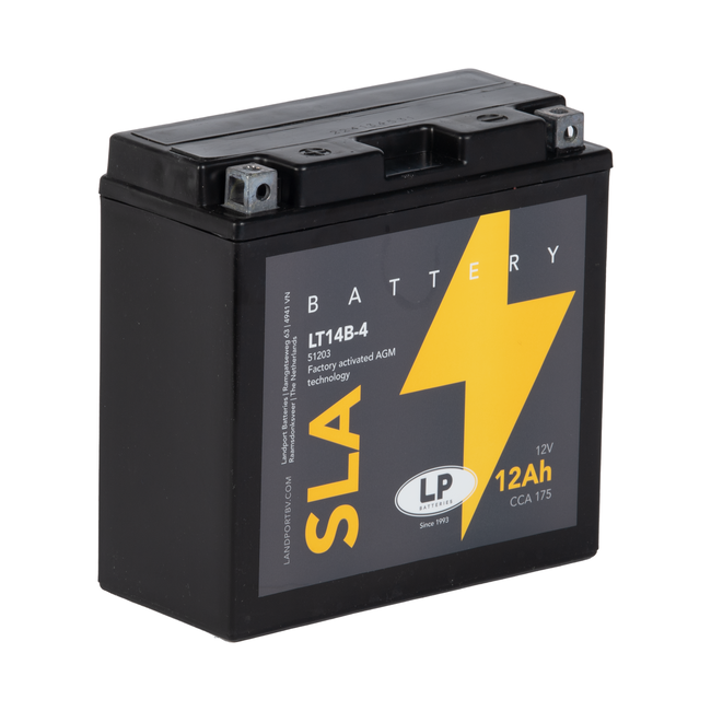 LT14B-4 Landport (LP) 12Ah SLA Factory Activated AGM motor accu, 12, 180A (YT14B-4) 1 LT14B-4 Landport (LP) 12Ah SLA Factory Activated AGM motor accu, 12, 180A (YT14B-4)