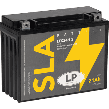 LTX24H-3 Landport (LP) 21Ah SLA Factory Activated AGM motor accu, 12, 320A (YTX24H-3) 1 LTX24H-3 Landport (LP) 21Ah SLA Factory Activated AGM motor accu, 12, 320A (YTX24H-3)