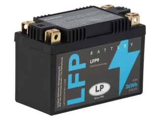 De Landport LFP9 3Ah 36Wh lithium motor accu met 170A startvermogen