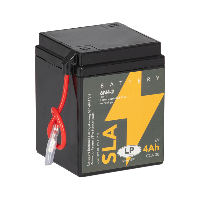 6N4-2 Landport (LP) 4Ah SLA Factory Activated AGM motor accu, 6, 30A (6N4-2) 1 6N4-2 Landport (LP) 4Ah SLA Factory Activated AGM motor accu, 6, 30A (6N4-2)