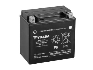 Yuasa YTX14L-BS 12Ah AGM motor accu, 12V, 200A